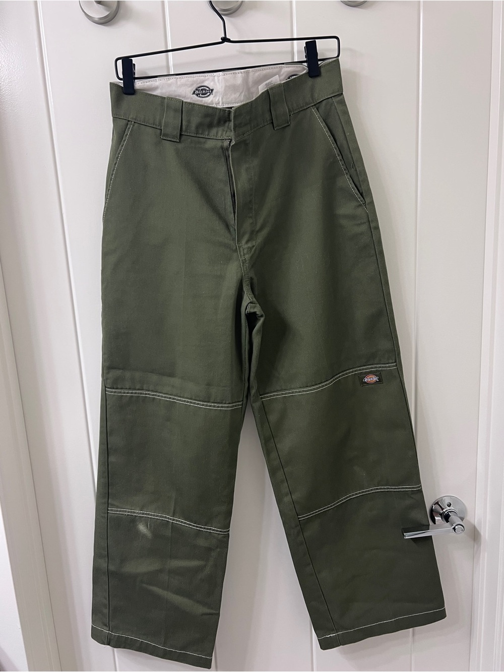 Dickies Women’s Olive Cargo Pants - Green Size 6 high weist Wide Leg